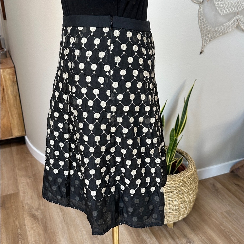 Ann Taylor Embroidered silk circle fit and flare midi skirt - Picture 4 of 8